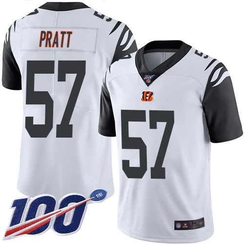 Cincinnati Bengals Limited White Men Germaine Pratt Jersey NFL Footballl #57 100th Season Rush Vapor Untouchable->cincinnati bengals->NFL Jersey